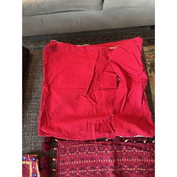 Lot Of 6 UNBRANDED Vintage Indian Middle Eastern Hand Embroidered Pillow Cases - Picture 10 of 13
